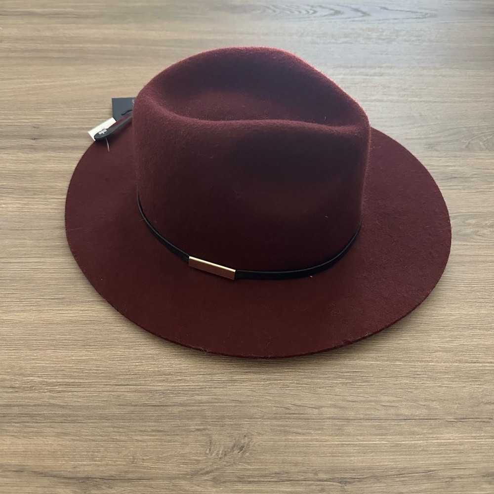 Banana Republic Maroon Fedora with Black Band